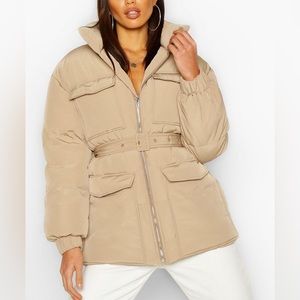 Boohoo Utility Puffer Coat
